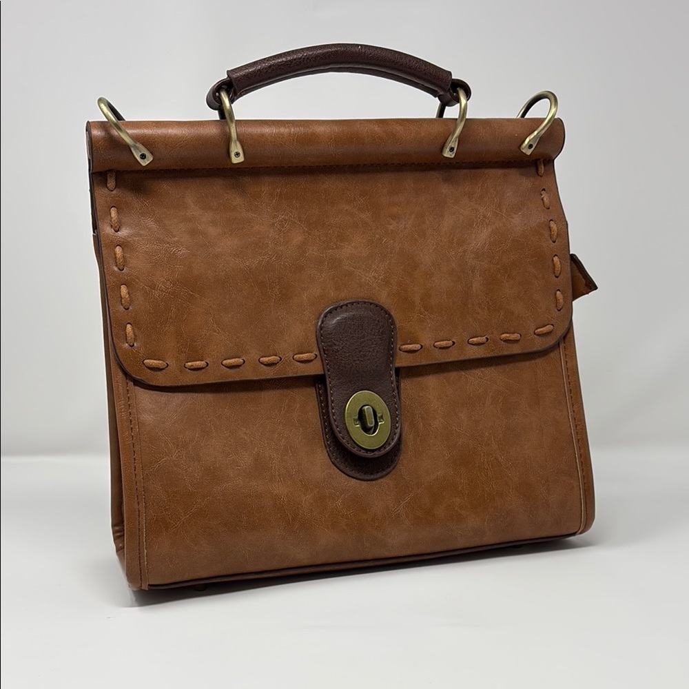 Elegant Brown Leather Handbag